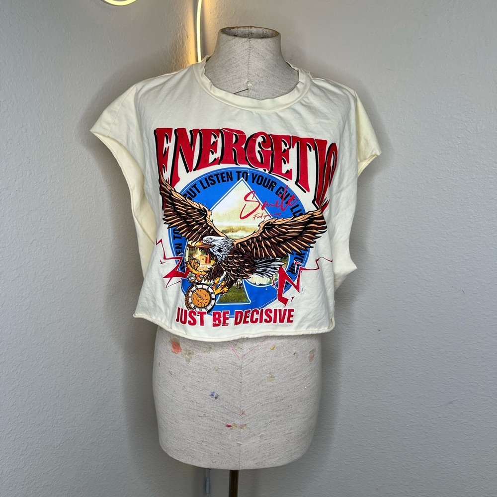 Energetic Cropped Sleeveless Tee - Size Medium